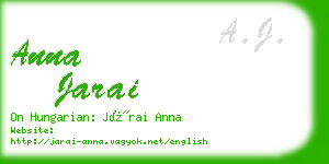 anna jarai business card